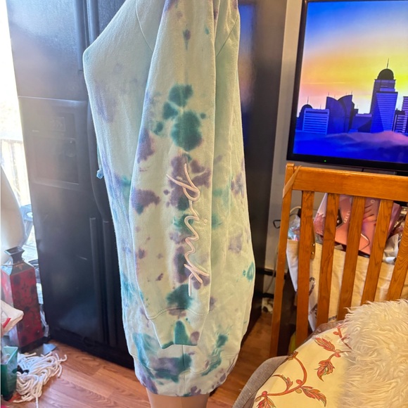 Pink Victoria’s Secret tie dye sweatshirt dress NWT - Picture 8 of 11